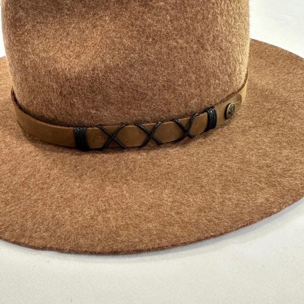 Pistil Wool Fedora Hat Womens OS Brown Leather Band Whipstitch‎ | Boho Western